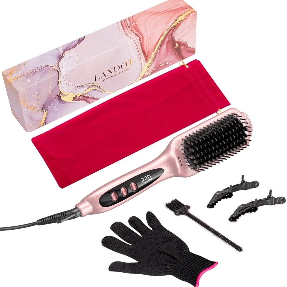 Rose Gold Hair Straightening Brush